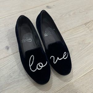 Velvet “Love” flats